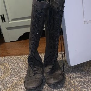 Charles David lace up knee high boots